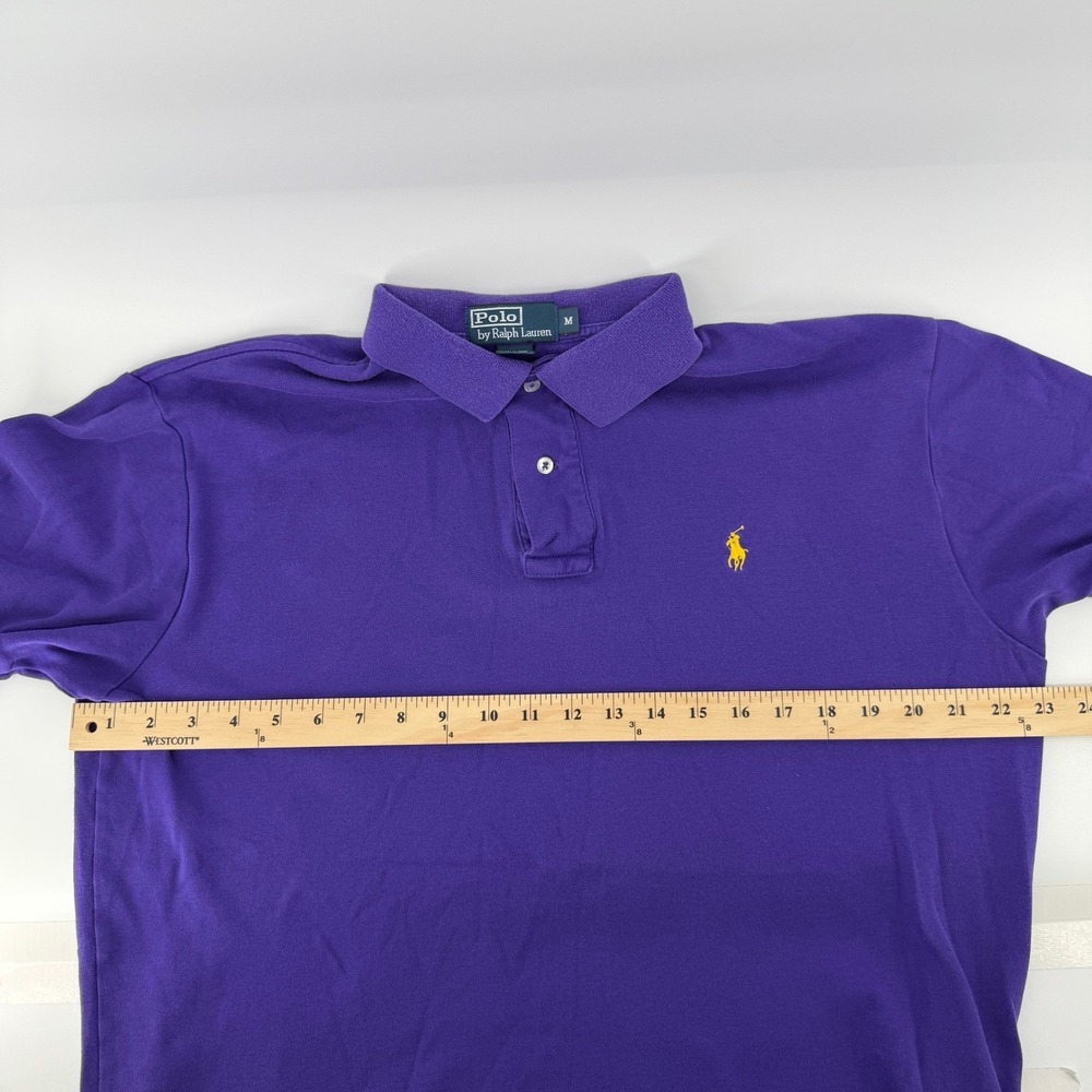 Polo Ralph Lauren Polo Shirt Mens M Purple Short Sleeve Embroidered Pony Logo - Picture 9 of 12
